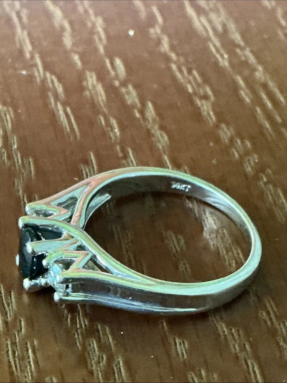 Blue Sapphire and Diamonds 14KT White Gold Ring